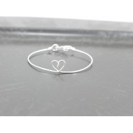 Bracelet en fil d'argent 925 "coeur"